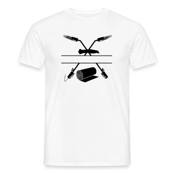 Two crossed gas burners stanley knife monogram - Men's T-Shirt - white - Front - AI Model Male 178 dark (178cm)