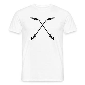 Logo Dachdecker Unternehmen gekreuzte Gasbrenner - Männer T-Shirt - Weiß - Vorne - AI Model Male 178 dark (178cm)