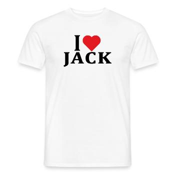 name t-shirt I love Jack t-shirt gift idea - Men's T-Shirt - white - Front - AI Model Male 178 dark (178cm)