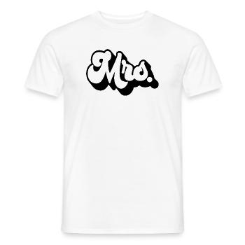 Mrs. Matching Couple Engagement Wedding Honeymoon - Men's T-Shirt - white - Front - AI Model Male 178 dark (178cm)