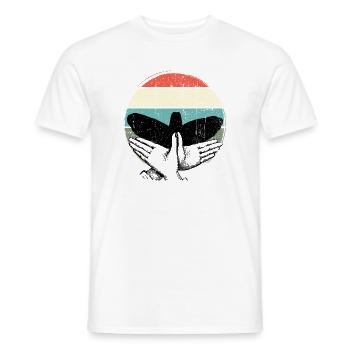Retro-Sonnenuntergangsvogel-Silhouette - Männer T-Shirt - Weiß - Vorne - AI Model Male 178 dark (178cm)