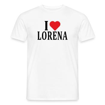 Name T-Shirt I love Lorraine T-Shirt Geschenkidee - Männer T-Shirt - Weiß - Vorne - AI Model Male 178 dark (178cm)