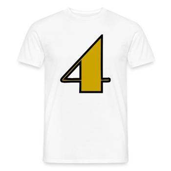 4,4 ANS,4e ANNIVERSAIRE,ANNIVERSAIRE 4 ANS,QUATRE - T-shirt homme - blanc - Devant - AI Model Male 178 dark (178cm)