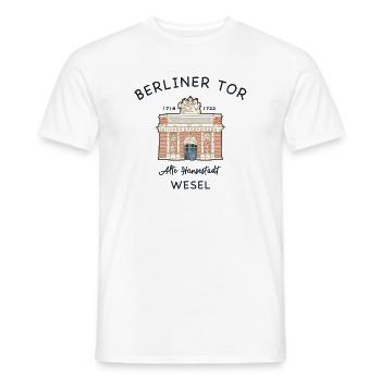 Wesel, Berliner Tor, kultiges Wahrzeichen - Männer T-Shirt - Weiß - Vorne - AI Model Male 178 dark (178cm)