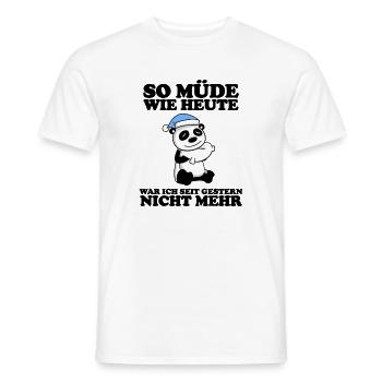 Müde Spruch lustig Schlafen Ausschlafen Faul - Männer T-Shirt - Weiß - Vorne - AI Model Male 178 dark (178cm)