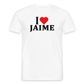 T-Shirt I love Jaime T-Shirt Geschenkidee - Männer T-Shirt - Weiß - Vorne - AI Model Male 178 dark (178cm)