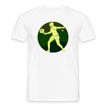 Butterfly Ball Padel Player Training Racket Ball - T-shirt homme - blanc - Devant - AI Model Male 178 dark (178cm)