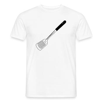 Kitchen utensils baking shovel - Men's T-Shirt - white - Front - AI Model Male 178 dark (178cm)