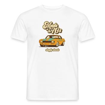 70s Design - Männer T-Shirt - Weiß - Vorne - AI Model Male 178 dark (178cm)