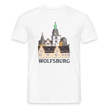 Wolfsburg, Castle - Men's T-Shirt - white - Front - AI Model Male 178 dark (178cm)