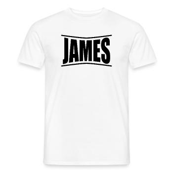 nom t-shirt James t-shirt idée cadeau - T-shirt homme - blanc - Devant - AI Model Male 178 dark (178cm)
