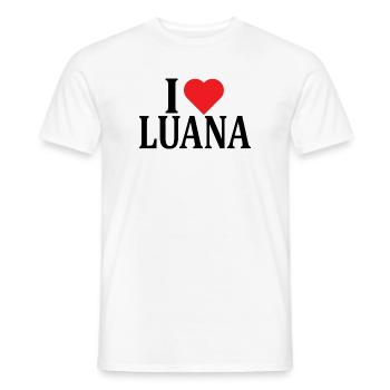 nom t-shirt J’aime Luana idée cadeau t-shirt - T-shirt homme - blanc - Devant - AI Model Male 178 dark (178cm)