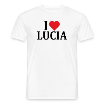 t-shirt I love Lucia t-shirt idée cadeau - T-shirt homme - blanc - Devant - AI Model Male 178 dark (178cm)