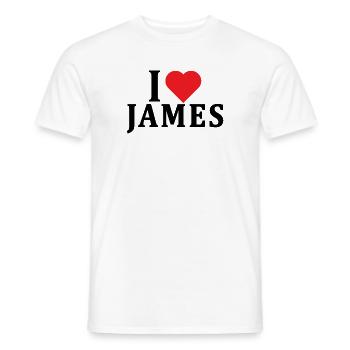 t-shirt J’aime James idée cadeau t-shirt - T-shirt homme - blanc - Devant - AI Model Male 178 dark (178cm)