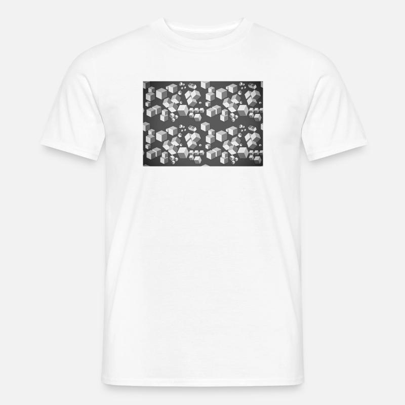 Dekopattern Grau-Weiss - Männer T-Shirt - Weiß