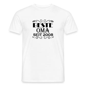 Beste Oma seit 2008 - Oma Geschenk - Männer T-Shirt - Weiß - Vorne - AI Model Male 178 dark (178cm)