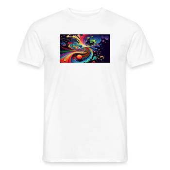 Cosmic Rainbow Swirl - Men's T-Shirt - white - Front - AI Model Male 178 dark (178cm)
