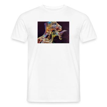 Chromatic Ribbon Portrait - Men's T-Shirt - white - Front - AI Model Male 178 dark (178cm)