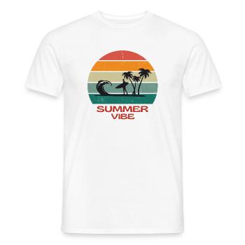 surfing, surfing, surfing, surfing - Men's T-Shirt - white - Front - AI Model Male 178 dark (178cm)