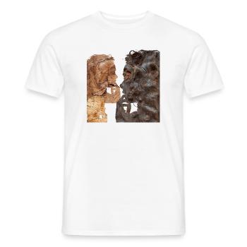 Profil de femme perplexe - T-shirt homme - blanc - Devant - AI Model Male 178 dark (178cm)