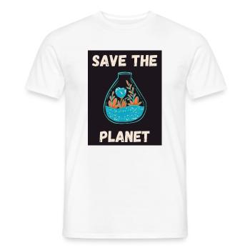 ECOLOGY. PLANET. NATURE. GARDEN. TREE. FLOWER - Men's T-Shirt - white - Front - AI Model Male 178 dark (178cm)