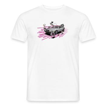 Delorean Future Punk Oldtimer Youngtimer Retro 80s - T-shirt homme - blanc - Devant - AI Model Male 178 dark (178cm)
