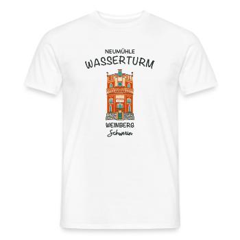 Schwerin, Wasserturm auf dem Weinberg - Männer T-Shirt - Weiß - Vorne - AI Model Male 178 dark (178cm)