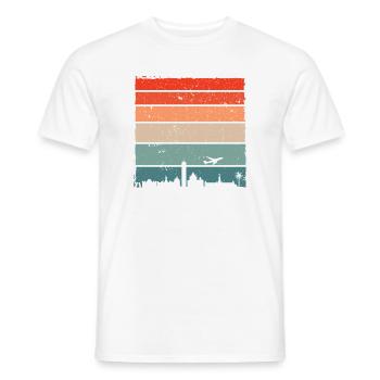 Sunset Skyline Bird Silhouette - Men's T-Shirt - white - Front - AI Model Male 178 dark (178cm)