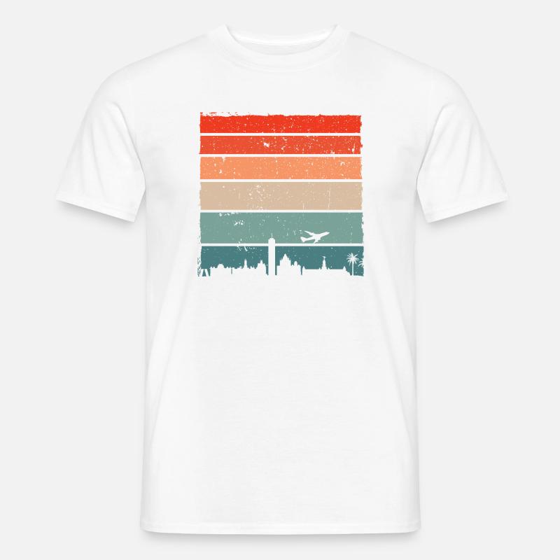 Sonnenuntergang Skyline Vogel Silhouette - Männer T-Shirt - Weiß