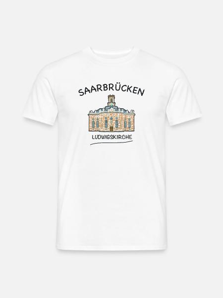 Saarbrücken, Ludwigskirche - Männer T-Shirt - Weiß