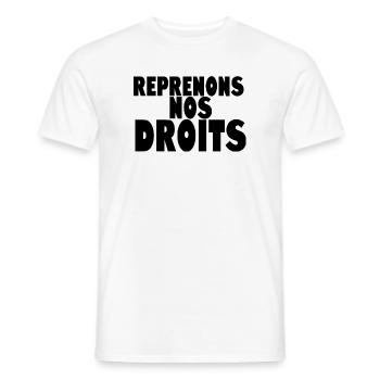 Reprenons nos doits manif - T-shirt homme - blanc - Devant - AI Model Male 178 dark (178cm)