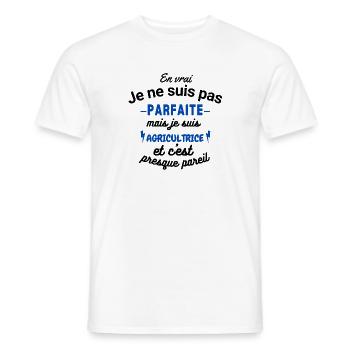 Pas parfaite mais Agricultrice - T-shirt homme - blanc - Devant - AI Model Male 178 dark (178cm)