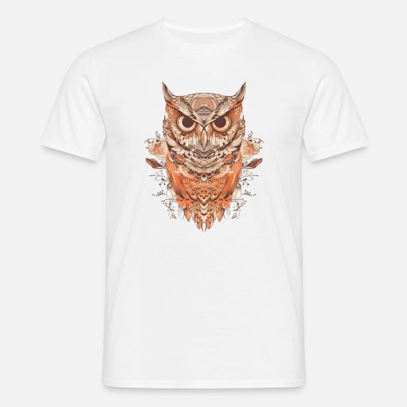 Muster Eule - Männer T-Shirt - Weiß