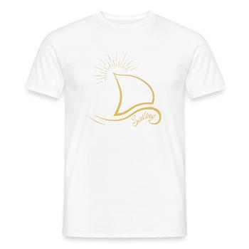 Voile Minimaliste - T-Shirt Voile Yachting - T-shirt homme - blanc - Devant - AI Model Male 178 dark (178cm)