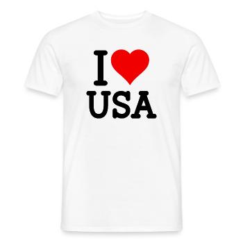 Ich liebe die USA - Männer T-Shirt - Weiß - Vorne - AI Model Male 178 dark (178cm)