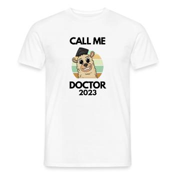 Doctoral thesis Doctorate Doctorate 2023 Doctor - Men's T-Shirt - white - Front - AI Model Male 178 dark (178cm)