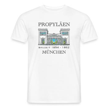 München Propyläen, Bayern - Männer T-Shirt - Weiß - Vorne - AI Model Male 178 dark (178cm)