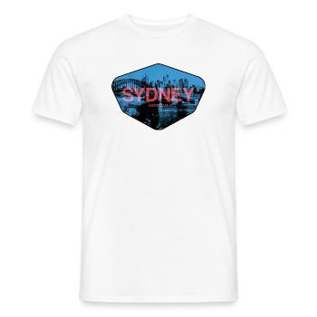 Sydney Skyline Neon - T-shirt homme - blanc - Devant - AI Model Male 178 dark (178cm)