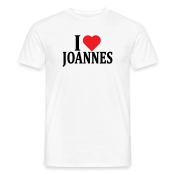 nom t-shirt J’aime Joannes t-shirt idée cadeau - T-shirt homme - blanc - Devant - AI Model Male 178 dark (178cm)
