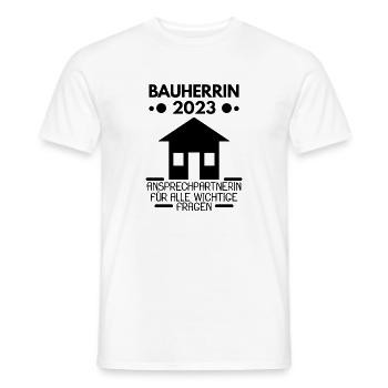 Bauherrin 2023 Hausbau Baustelle - Männer T-Shirt - Weiß - Vorne - AI Model Male 178 dark (178cm)