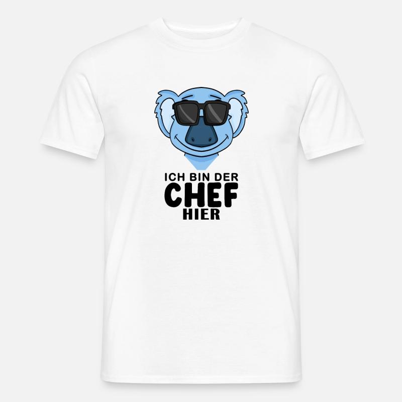 Cooler Koalabär Chef Spruch - Männer T-Shirt - Weiß