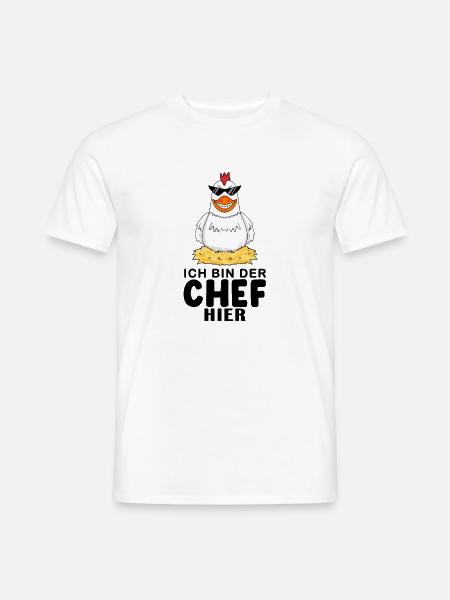 cooles Huhn Chef Spruch - Männer T-Shirt - Weiß