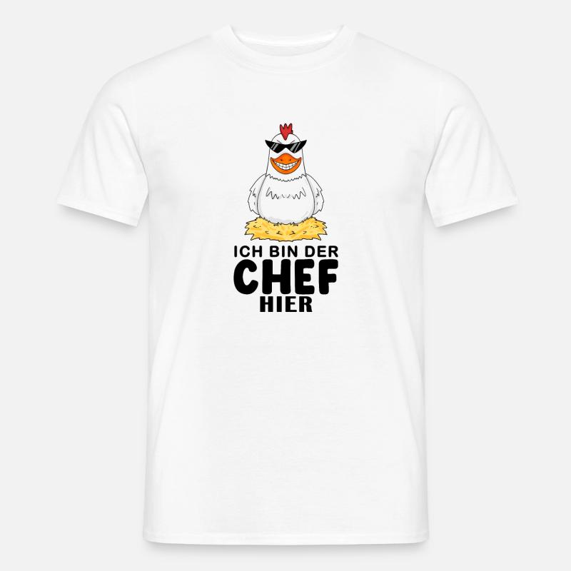 cooles Huhn Chef Spruch - Männer T-Shirt - Weiß