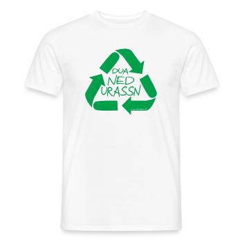 dua ned urassn-sei nicht verschwenderisch, Dialekt - Männer T-Shirt - Weiß - Vorne - AI Model Male 178 dark (178cm)