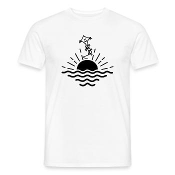Sunset kite - Men's T-Shirt - white - Front - AI Model Male 178 dark (178cm)