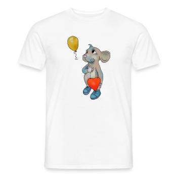 Maus und Luftbollon - Männer T-Shirt - Weiß - Vorne - AI Model Male 178 dark (178cm)