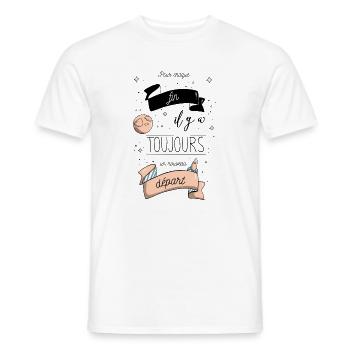 Nouveau départ - T-shirt homme - blanc - Devant - AI Model Male 178 dark (178cm)