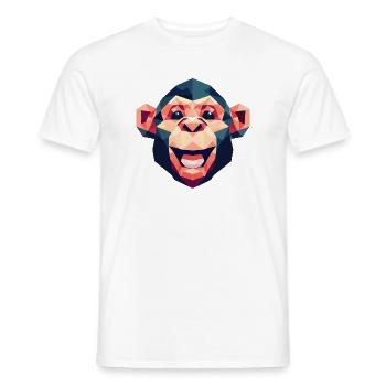 Polygon Monkey - Men's T-Shirt - white - Front - AI Model Male 178 dark (178cm)