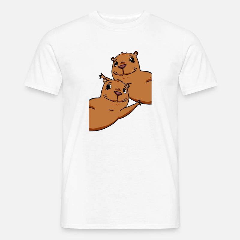 Capybara Wasserschwein - Männer T-Shirt - Weiß