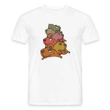 Capybara Haufen Wasserschwein - Männer T-Shirt - Weiß - Vorne - AI Model Male 178 dark (178cm)